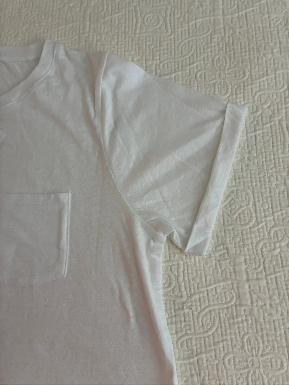 J. Crew White Short-Sleeve Pocket Tee Medium